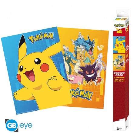Set 2 Chibi Poster - Colourful Characters - Pokemon