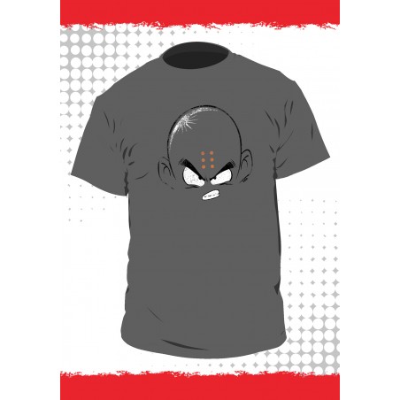 T-shirt Dragon Ball - Krillin - Fond Gris - L Homme