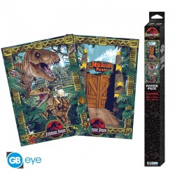 Set 2 Chibi Poster - Portes et Biodiversité - Jurassic Park