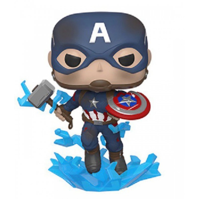 Captain America w/Broken Shield et Mjolnir - Avengers: Endgames (573) - POP Marvel 