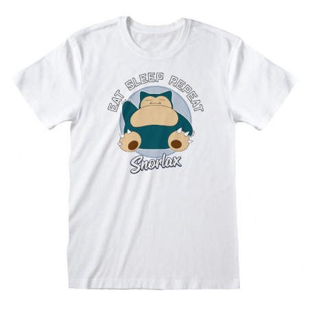 T-shirt - Pokemon - Ronflex Eat Sleep Repeat - XL Unisexe 