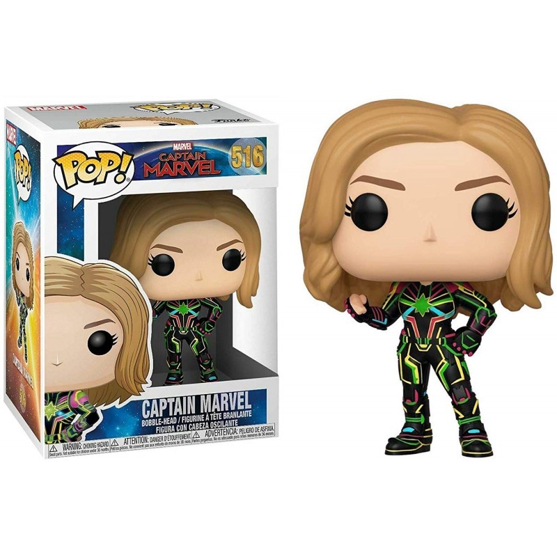 Captain Marvel w/Neon Suit - Captain Marvel (516) - POP Marvel - Exclusive