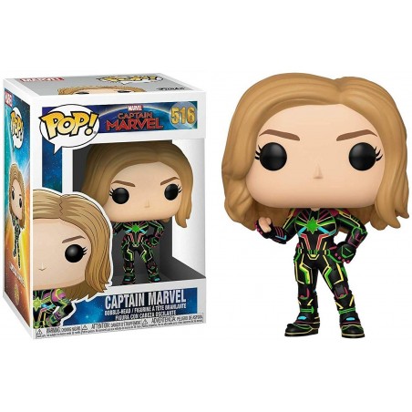 Captain Marvel w/Neon Suit - Captain Marvel (516) - POP Marvel - Exclusive