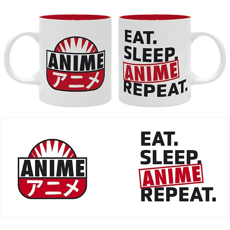 Mug - EAT SLEEP ANIME REPEAT - Asian Art 