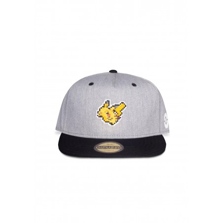 Casquette Snapback - Pikachu 8Bit (Noir/Gris) - Pokemon - U Unisexe 