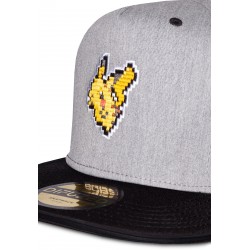 Casquette Snapback - Pikachu 8Bit (Noir/Gris) - Pokemon - U Unisexe 