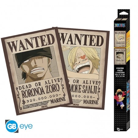Set 2 Chibi Poster - Wanted Sanji et Zoro - One Piece