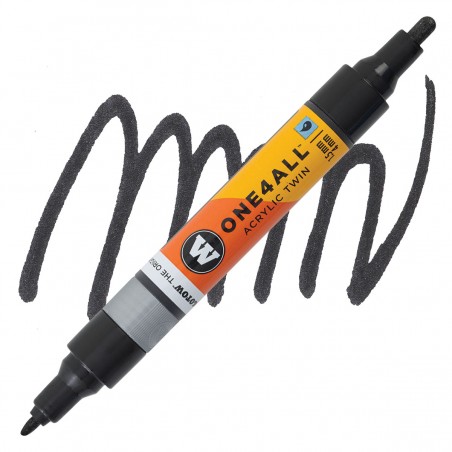 Marqueur pour Maquettes - One4All Twin - Acrylique Métalli-Noir - 1,5/4mm - 223