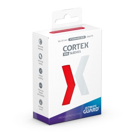 Protèges Cartes 100 pièces - Cortex - Standard - Rouge