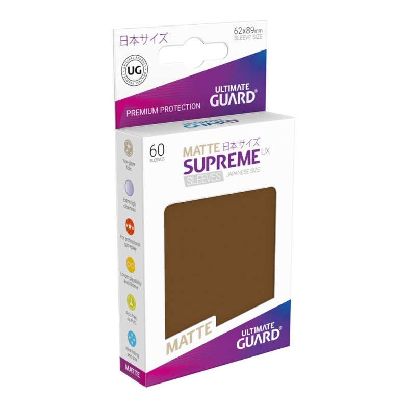 Protèges Cartes 60 pièces - Supreme UX - Small - Marron Matte