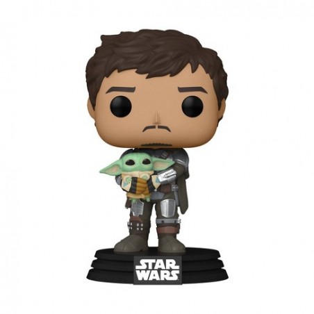 Mando Holding Child - Star Wars : The Mandalorian (461) - POP TV