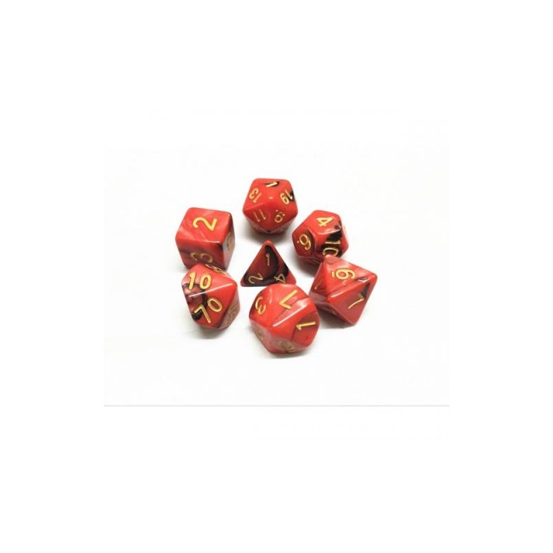 Set de dés - Fusion Rouge & Noir (avec boîte)