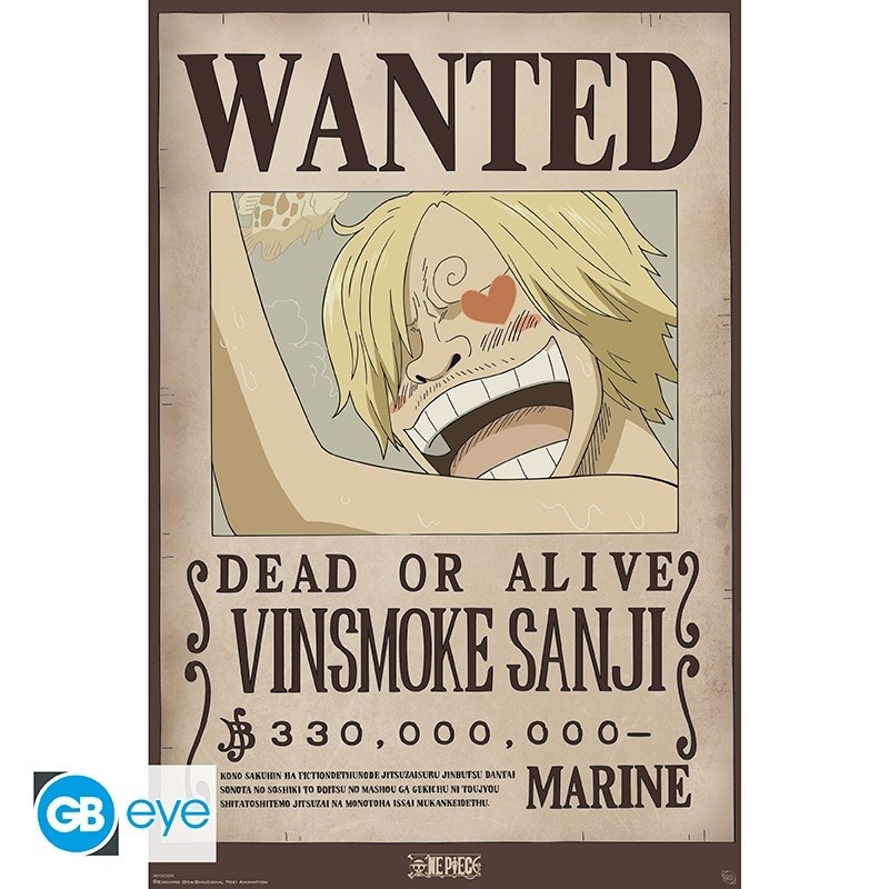 Poster - Wanted Sanji - One Piece - Roulé et filmé