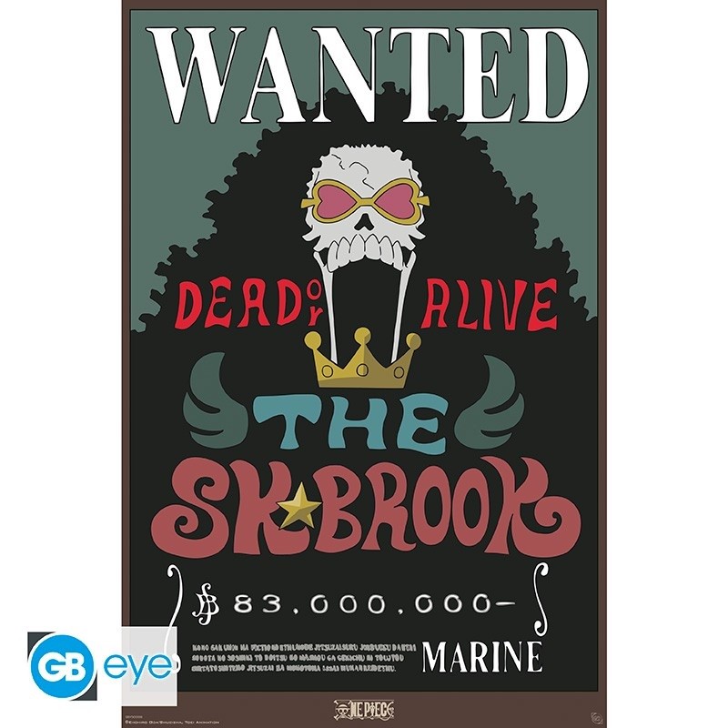 Poster - Wanted Brook - One Piece - Roulé et filmé