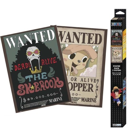 Set 2 Chibi Poster - Chopper & Brook - One Piece