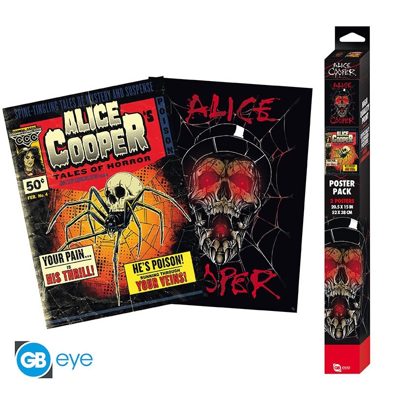 Set 2 Chibi Poster - Tales of Horror et Crâne - Alice Cooper