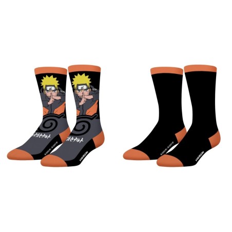 Pack de 2 - Chaussettes - Naruto Uzumaki - Naruto Shippuden - 39/42 Unisexe 