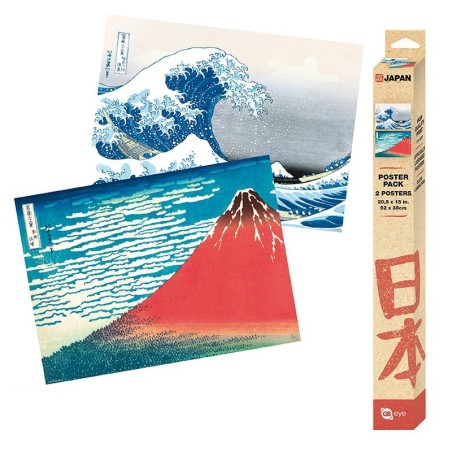 Set 2 Chibi Poster - Katsushika Hokusai - Hokusai