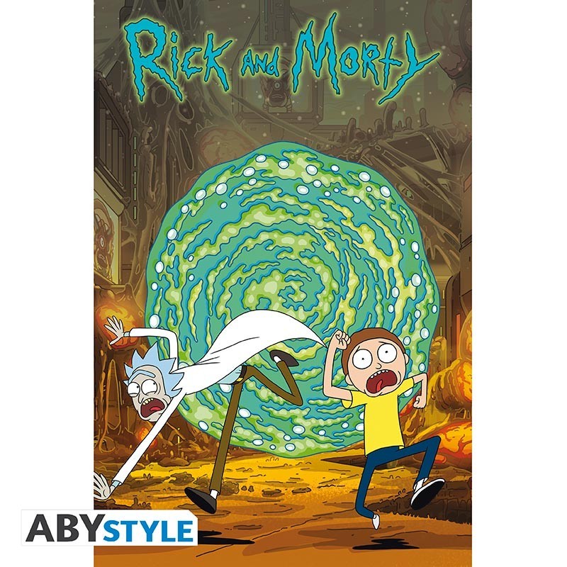 Poster - Rick et Morty - Portail - roulé filmé (91.5x61)