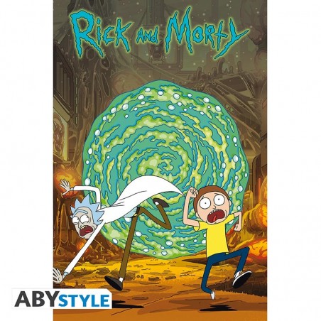 Poster - Rick et Morty - Portail - roulé filmé (91.5x61)