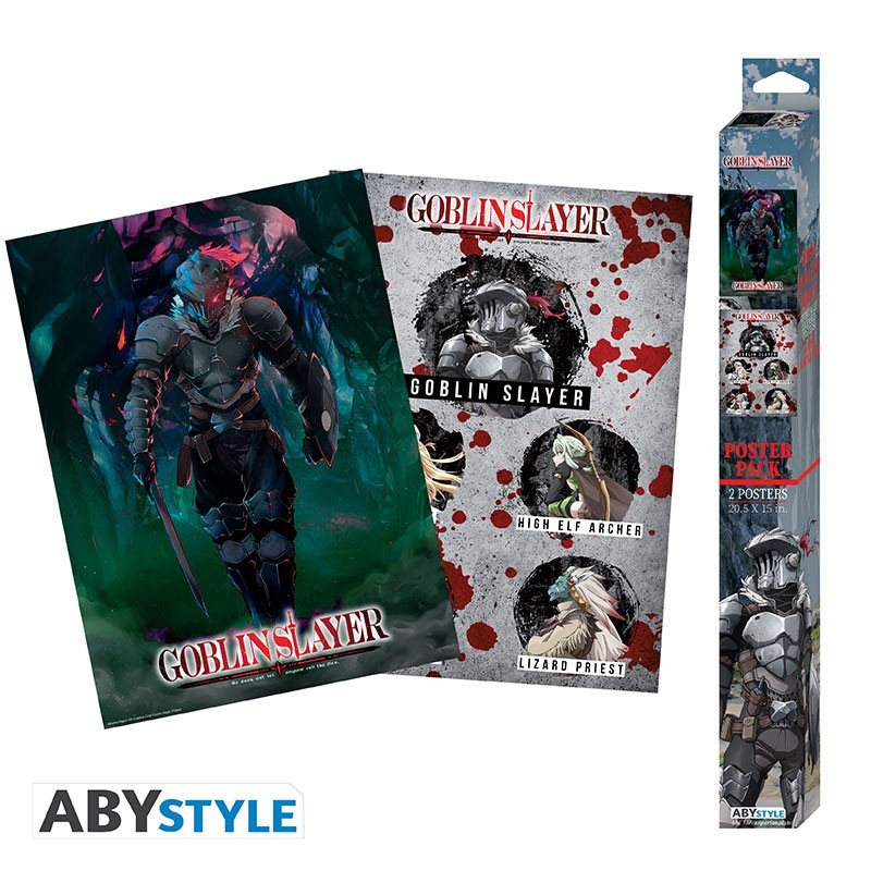 Set 2 Chibi Poster - Groupe et Slayer - Goblin Slayer