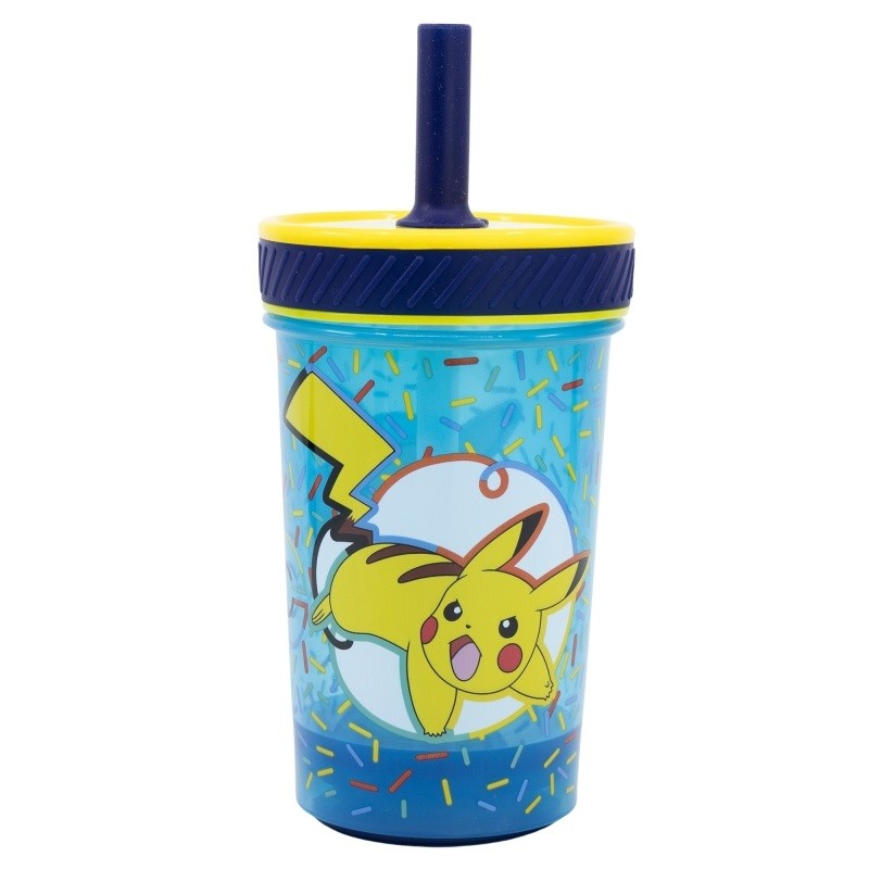 Gobelet avec paille Anti-Chute - Pikachu confettis - Pokemon