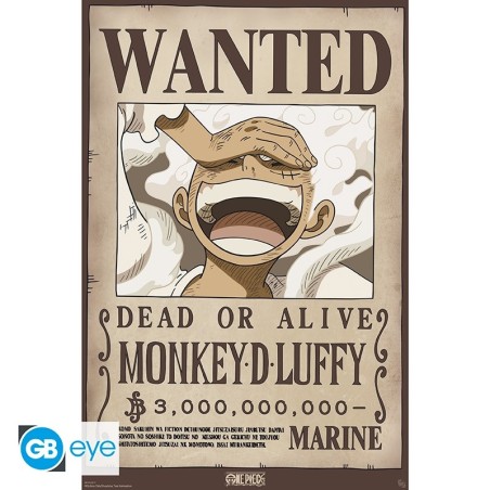 Poster - Wanted Luffy Gear 5 - One Piece - Roulé et filmé