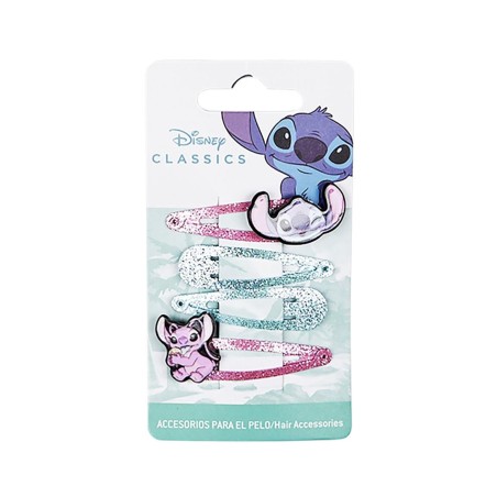 Set de 4 Barrettes Pailletées - Stitch et Angel - Lilo et Stitch