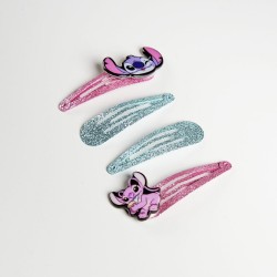Set de 4 Barrettes Pailletées - Stitch et Angel - Lilo et Stitch