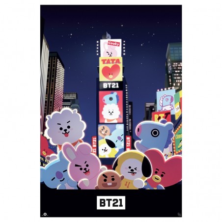 Poster - Times Square - BT21 - Roulé et filmé