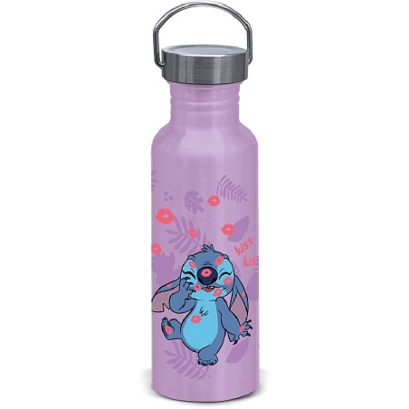 Bouteille avec anse - Stitch Kiss (Violet/Argent) - Lilo et Stitch 