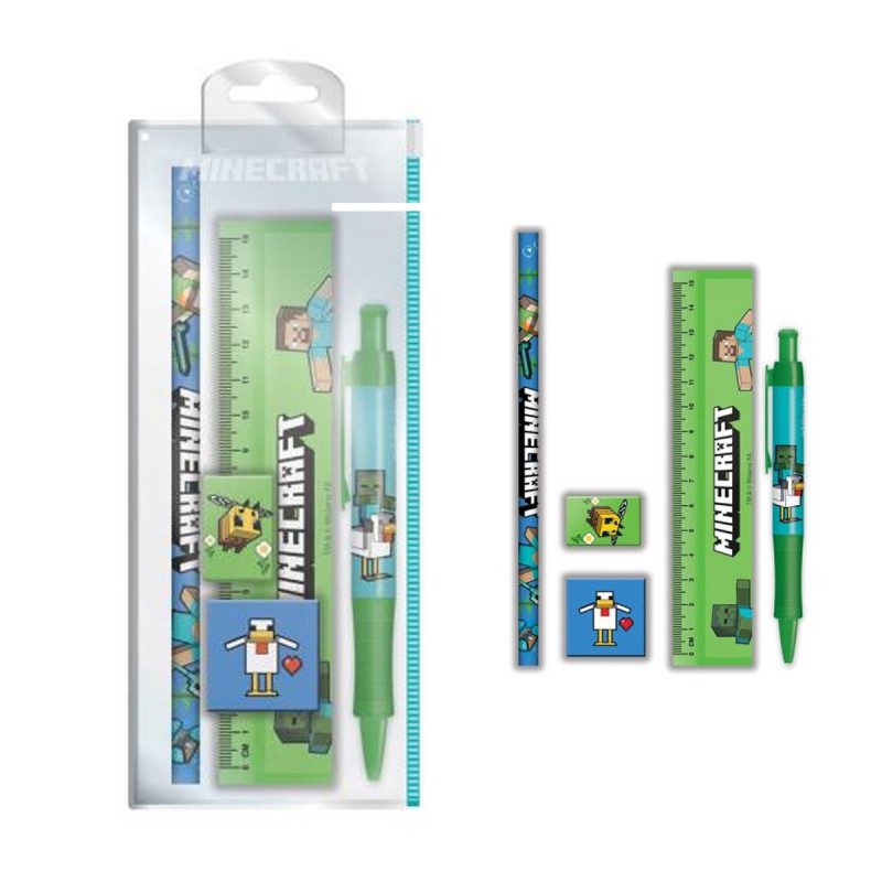 Ensemble de Papeterie - Vert - Minecraft