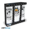 Set de 3 verre - One Piece - Luffy Wanted / Zoro Wanted / Skull Luffy