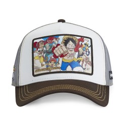 Casquette Trucker Premium - Straw Hat Crew (Marron/Blanc) - One Piece - U Unisexe 