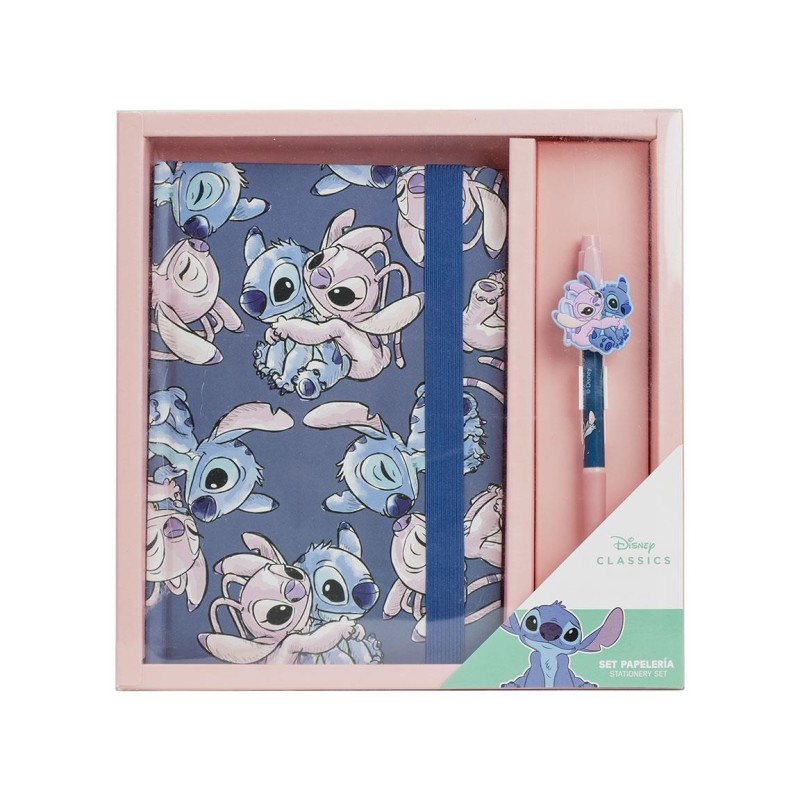 Set de Papeterie - Carnet Stitch et Angel (Hug) - Lilo et Stitch - 14 