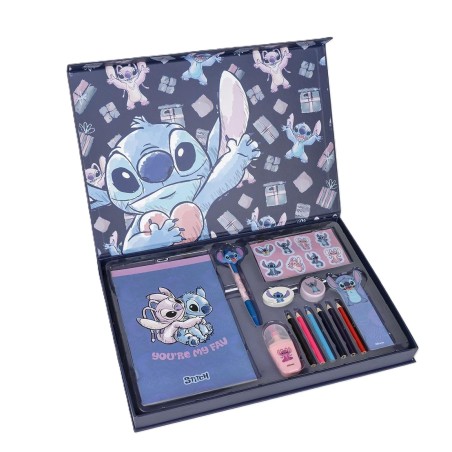 Set de Papeterie - Boite Coloriage Stitch & Angel - Lilo & Stitch - 14 