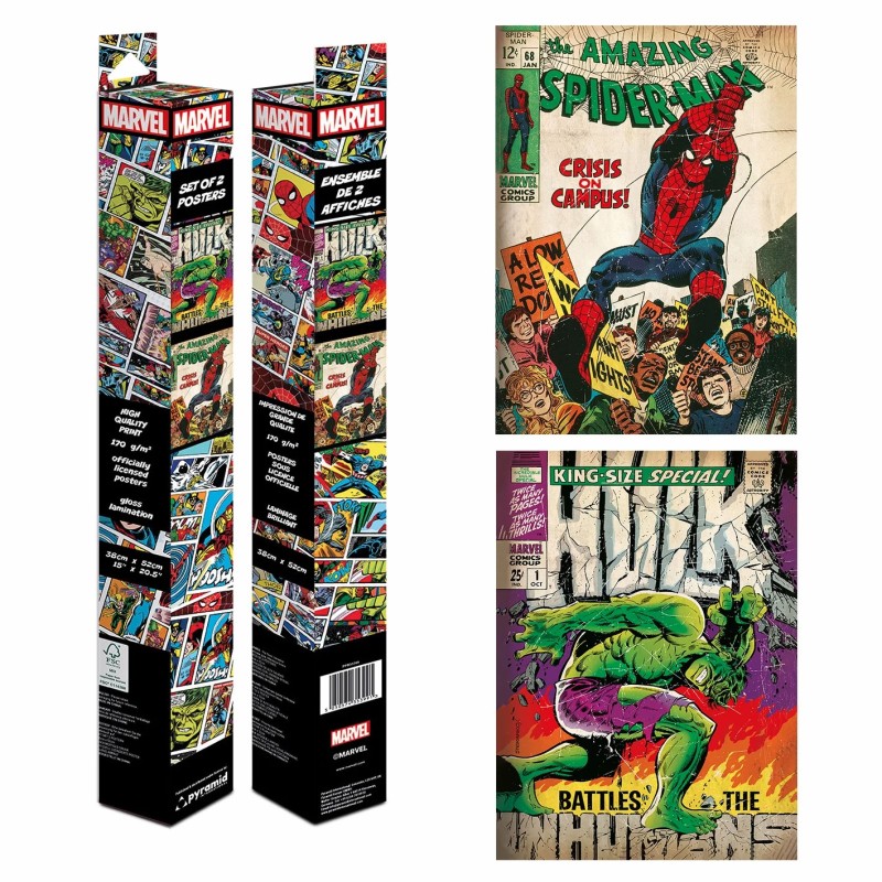 Set de 2 Chibi poster - Covers comic - Marvel - roulé filmé