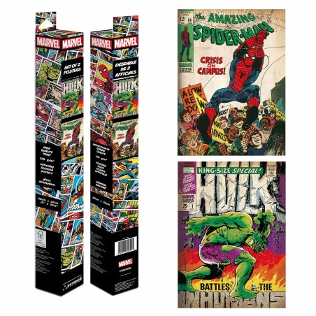 Set de 2 Chibi poster - Covers comic - Marvel - roulé filmé