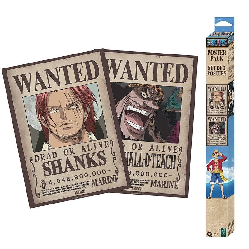 Set 2 Chibi Poster - Wanted Shanks & Teach - One Piece