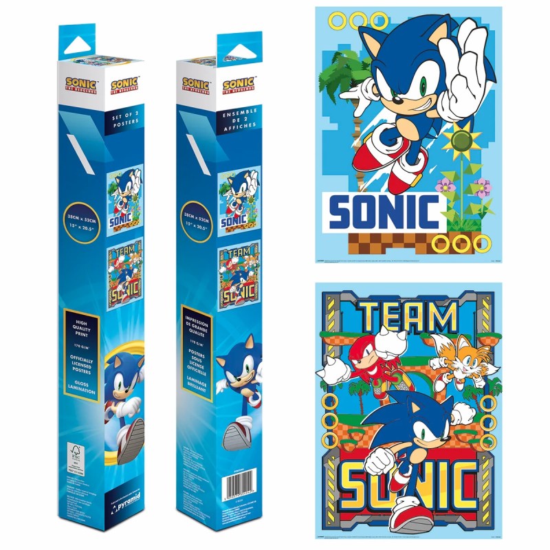 Set de 2 Chibi poster - Sonic - Sonic the Hedgehog - roulé filmé