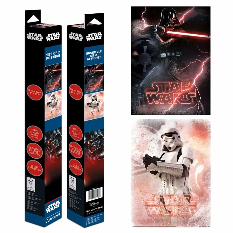 Set de 2 Chibi poster - Vador et Strooper - Star Wars - roulé filmé