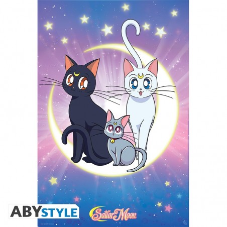 Poster - Luna, Artemis et Diana - Sailor Moon - Roulé et filmé