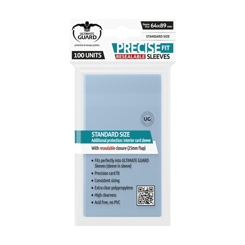 Protèges Cartes 100 pièces - Precise-Fit Refermables - Standard - Transparent
