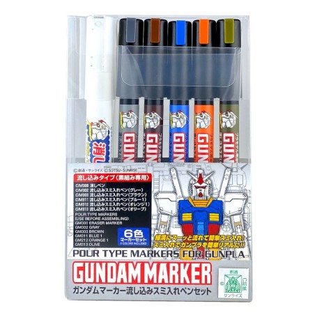 Set 6 Marqueurs - Extra thin type for panel lines set - Gundam
