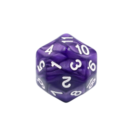 Dé à 30 faces - Violet perle