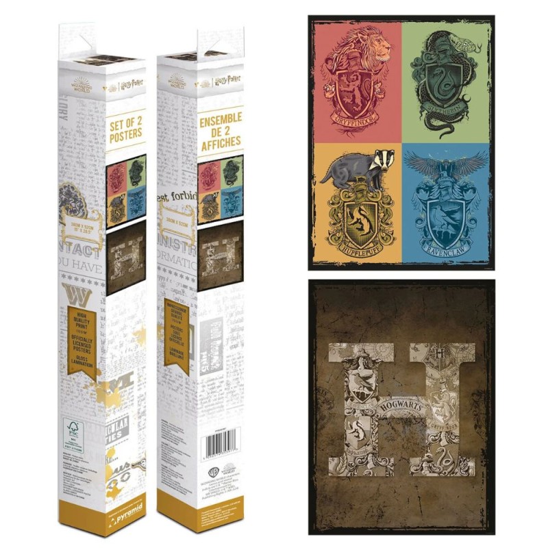Set de 2 Chibi poster - Blasons & Poudlard - Harry Potter