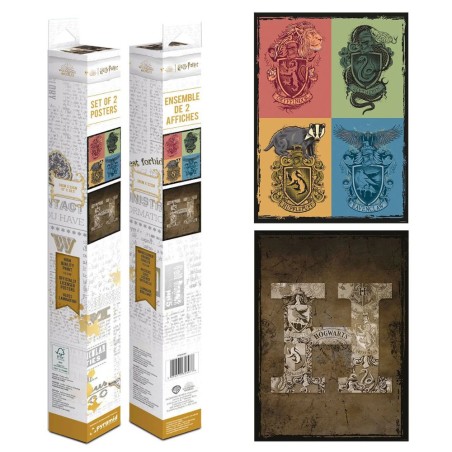 Set de 2 Chibi poster - Blasons & Poudlard - Harry Potter