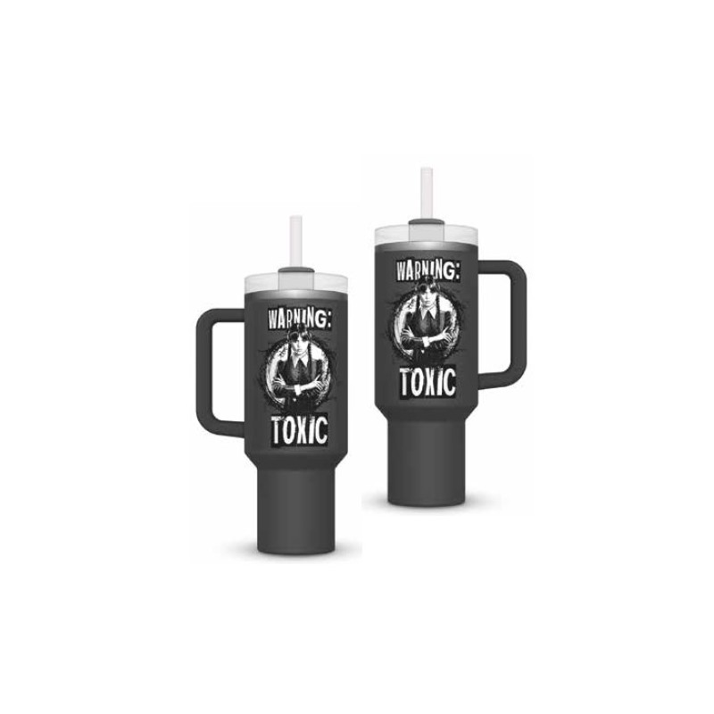 Mug de voyage - Warning Toxic - Mercredi