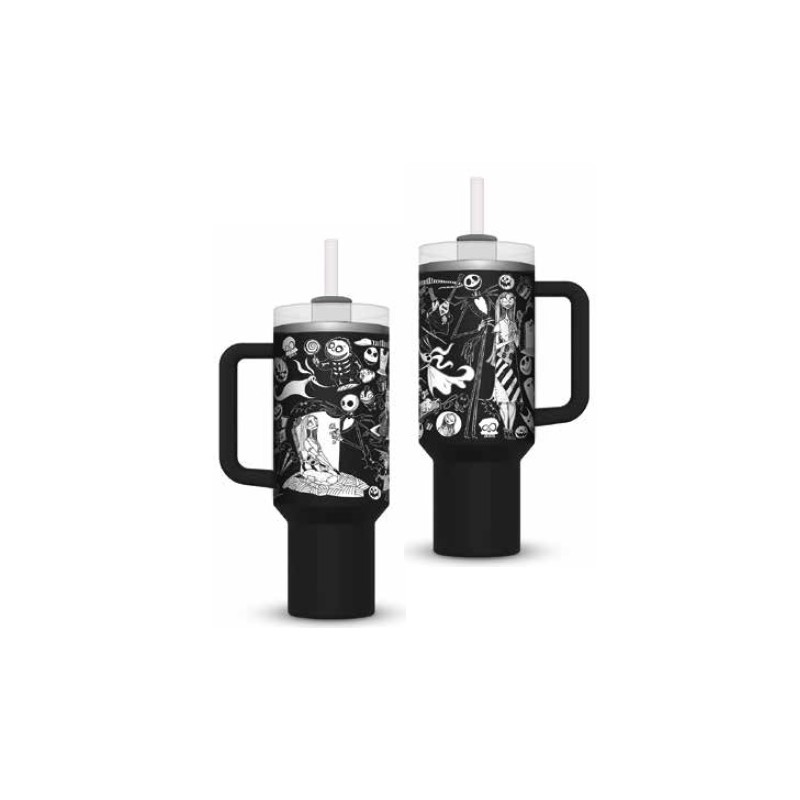 Mug de voyage - Personnages noir et blanc - L'Étrange Noël de Mr. Jack