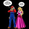 T-shirt - okiWoki - Le plombier et la blonde pulpeuse... - Nintendo - Fond Noir - L Homme 